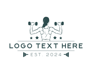 Cardio - Woman Weights Fitness logo design