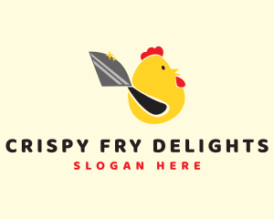 Chicken Rooster Knife logo design