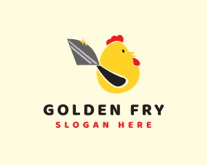 Chicken Rooster Knife logo design