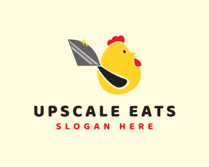 Chicken Rooster Knife logo design