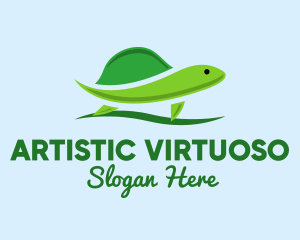 Green Baby Turtle logo design