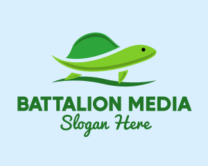 Green Baby Turtle logo design