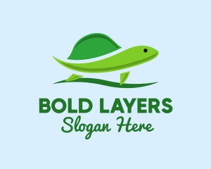 Green Baby Turtle logo design