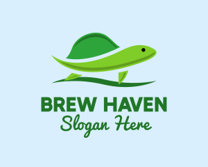 Green Baby Turtle logo design