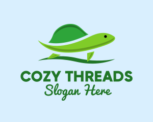 Green Baby Turtle logo design