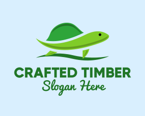 Green Baby Turtle logo design