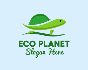 Green Baby Turtle logo design