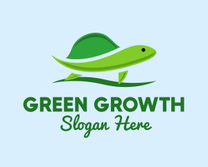 Green Baby Turtle logo design