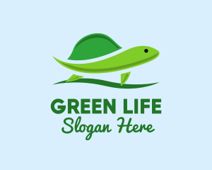 Green Baby Turtle logo design