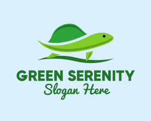 Green Baby Turtle logo design