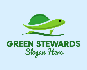 Green Baby Turtle logo design