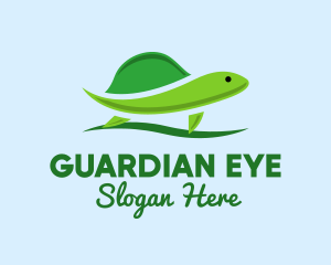 Green Baby Turtle logo design