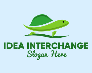 Green Baby Turtle logo design