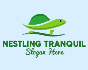 Green Baby Turtle logo design