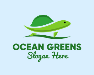 Green Baby Turtle logo design