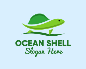 Green Baby Turtle logo design