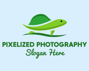 Green Baby Turtle logo design