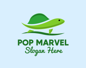 Green Baby Turtle logo design