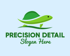 Green Baby Turtle logo design