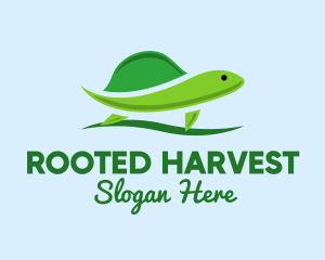 Green Baby Turtle logo design