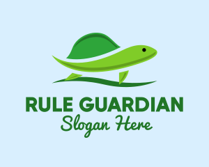 Green Baby Turtle logo design