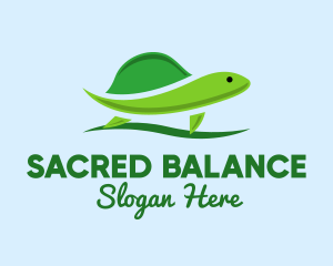 Green Baby Turtle logo design