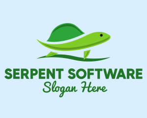 Green Baby Turtle logo design