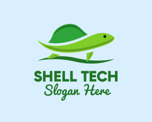 Green Baby Turtle logo design