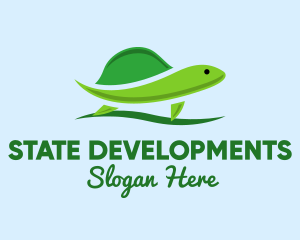 Green Baby Turtle logo design