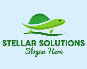 Green Baby Turtle logo design