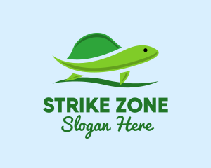 Green Baby Turtle logo design