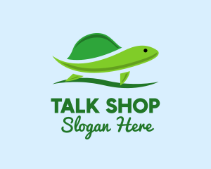 Green Baby Turtle logo design