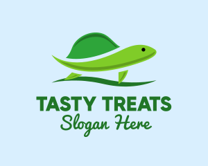 Green Baby Turtle logo design