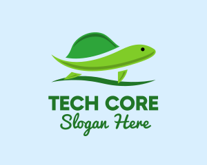 Green Baby Turtle logo design