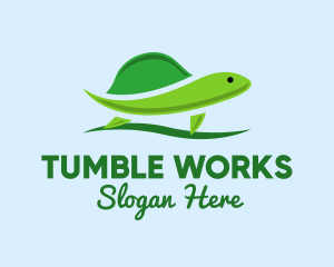 Green Baby Turtle logo design