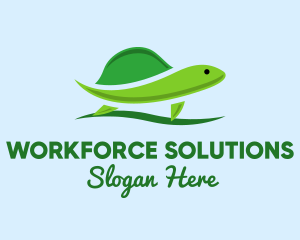 Green Baby Turtle logo design