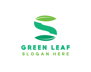 Shiny S Leaf logo design