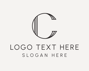 Elegant Geometric Lines Letter C logo