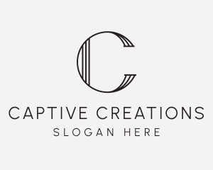 Elegant Geometric Lines Letter C logo design