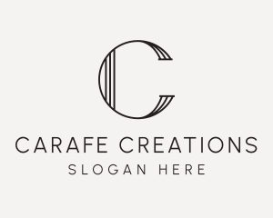 Elegant Geometric Lines Letter C logo design