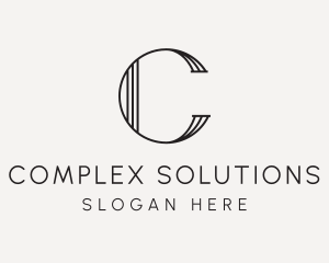 Elegant Geometric Lines Letter C logo design