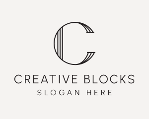 Elegant Geometric Lines Letter C logo design