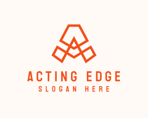 Orange Modern A Outline logo design