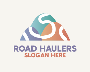 Pastel Mountain Road logo design