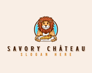 Lion Cheese Pizza logo design