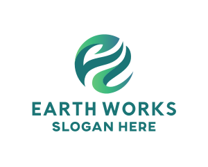 Modern Swirly Earth  logo design