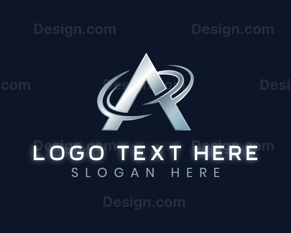 Metallic Tech Industrial Letter A Logo