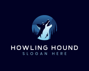 Howling Wolf Night logo design