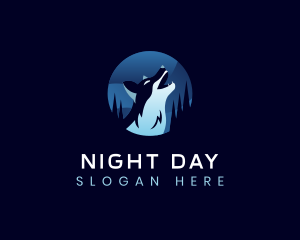 Howling Wolf Night logo design