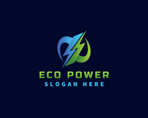 Lightning Eco Electricity logo design